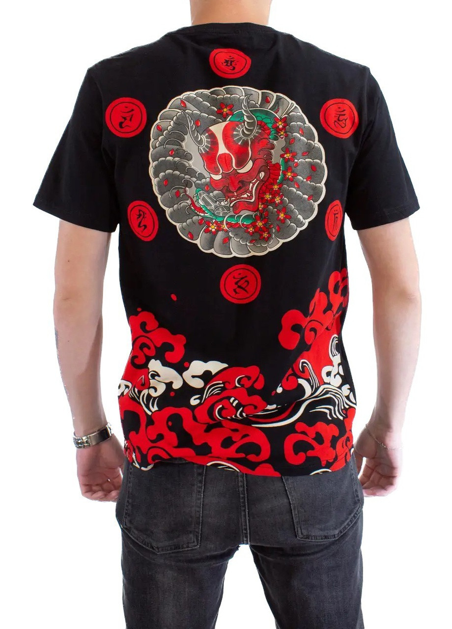 Чорна чоловіча футболка hannya wisdom m black (28972651 m) No Brand