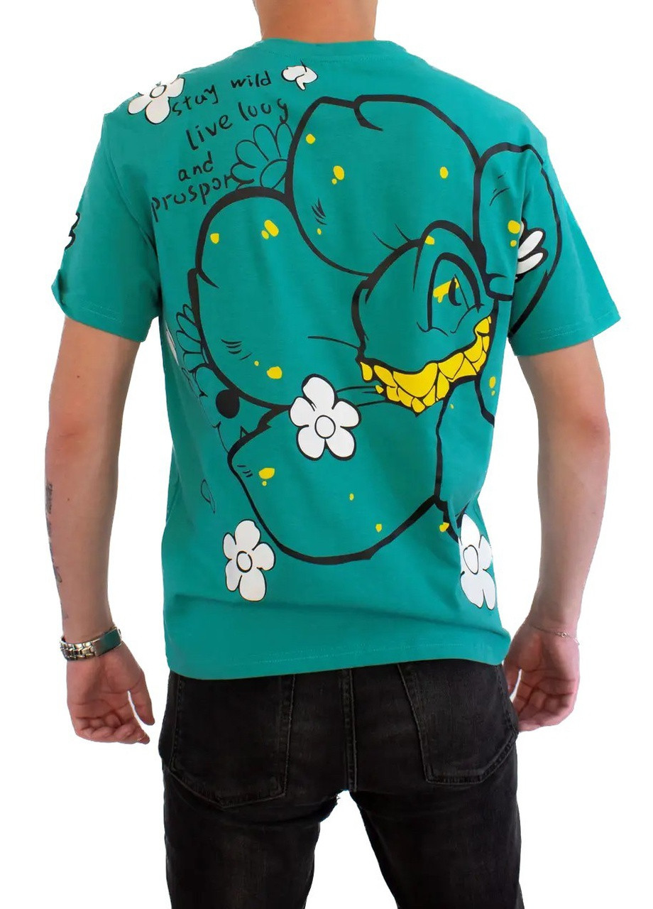 Зеленая мужская футболка wild flower s green (28972259 s) No Brand