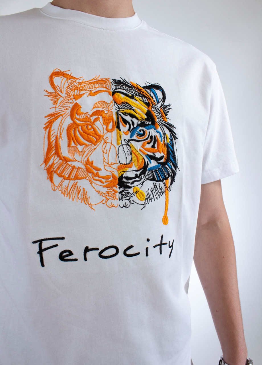 Біла чоловіча футболка wanding tiger l white (28972364 l) No Brand