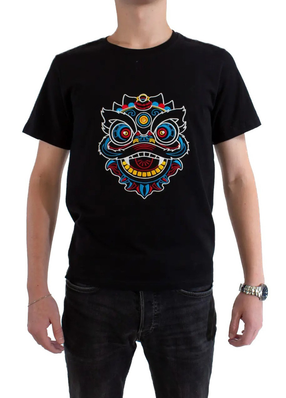 Черная мужская футболка shy dragon xl black (28971996 xl) No Brand