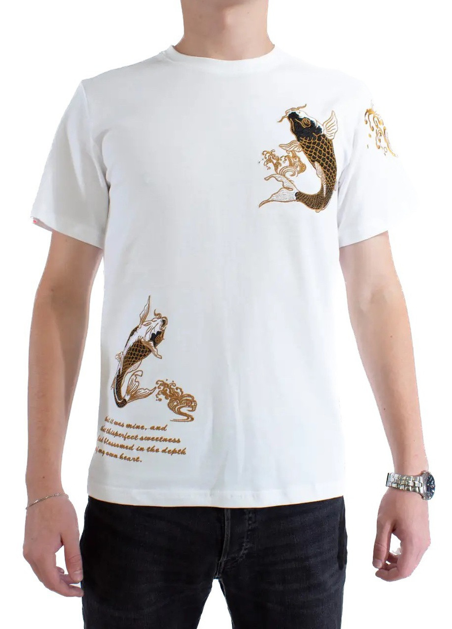 Біла чоловіча футболка carp poems m white (28972276 m) No Brand