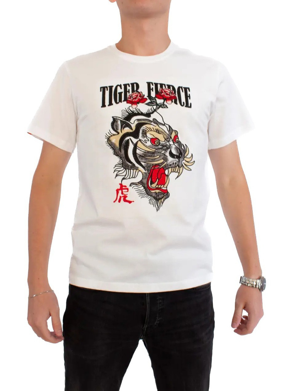 Белая мужская футболка tiger force m white (28972265 m) No Brand