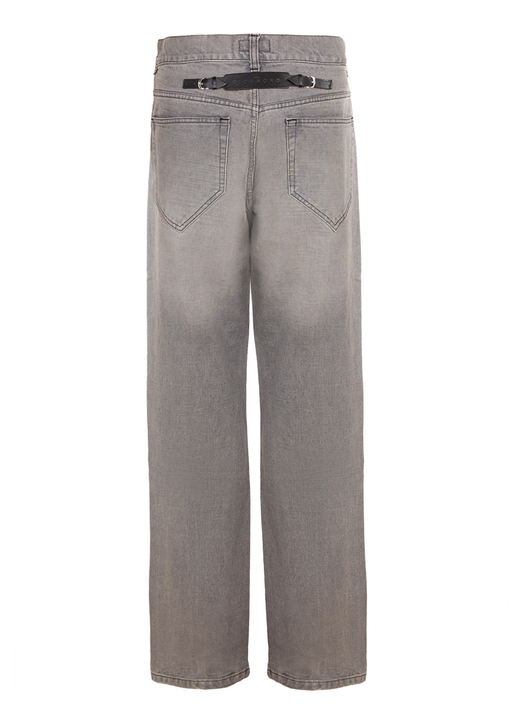 Серые демисезонные свободные, прямые мужские серые джинсы John Richmond