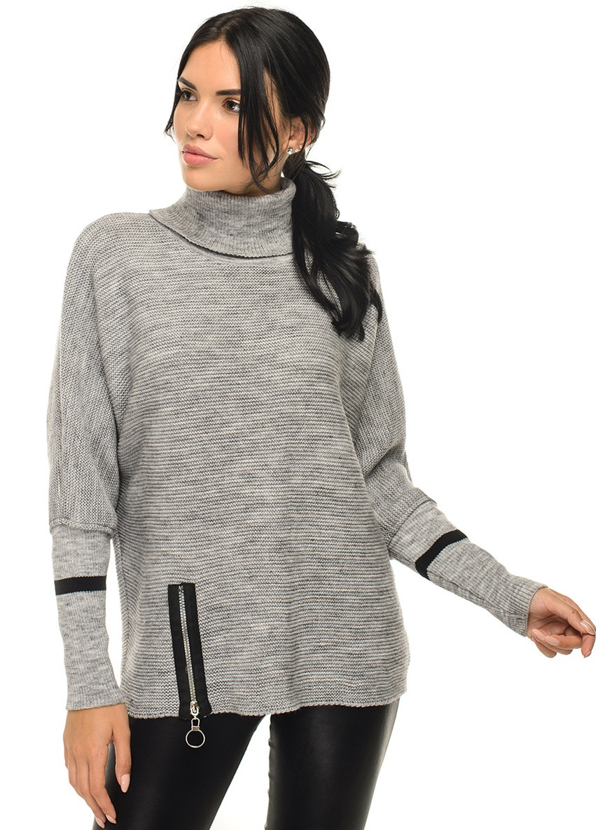 Серый свитер с рукавами "летучая мышь" SVTR
