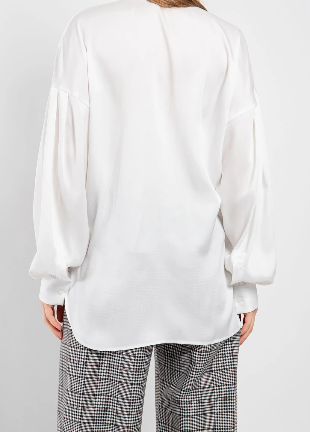Белая белая удлиненная блуза MSGM