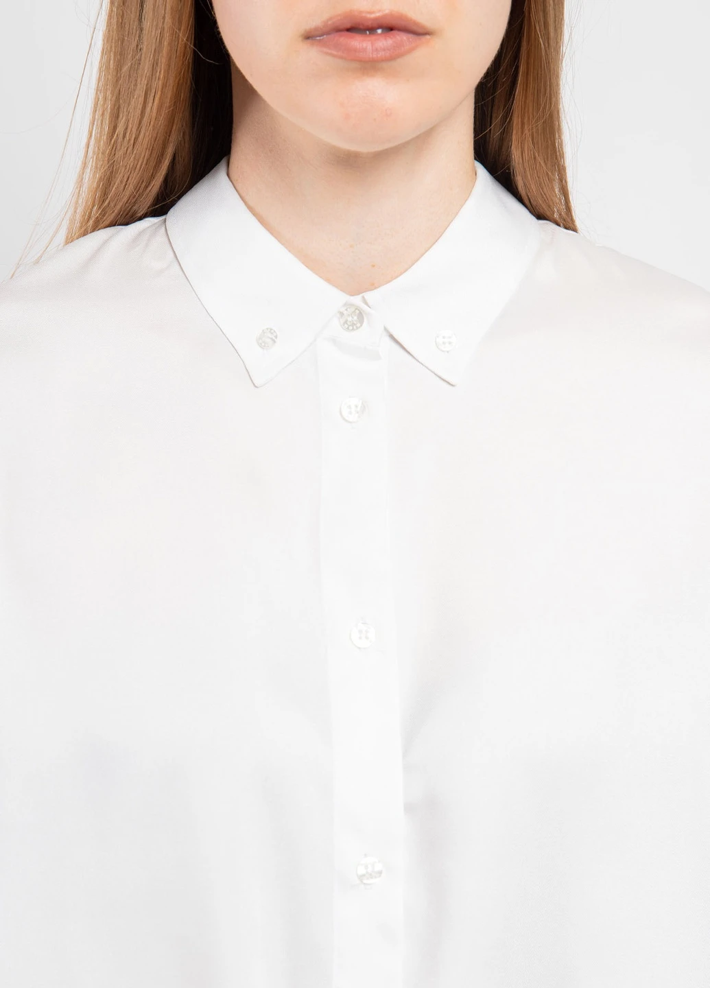 Белая белая удлиненная блуза MSGM