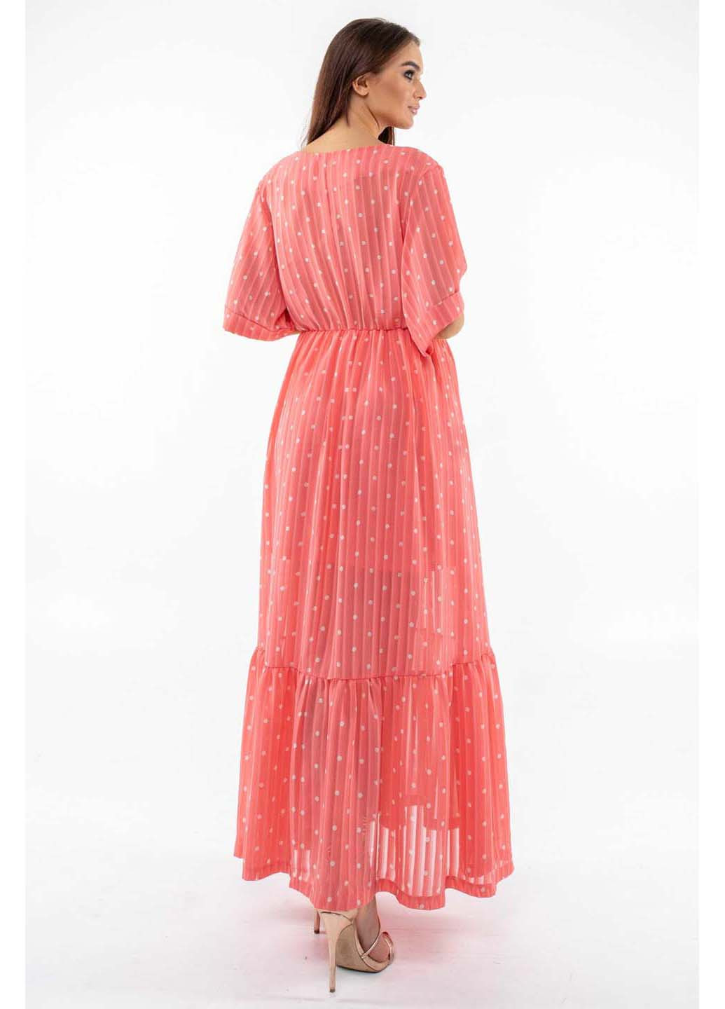 Коралловое кэжуал платье Ри Мари