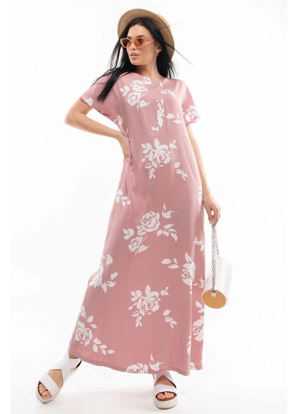 Пудровое кэжуал платье Ри Мари