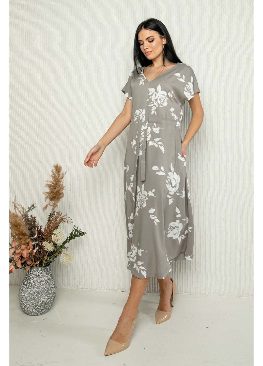 Оливковое (хаки) кэжуал платье Ри Мари