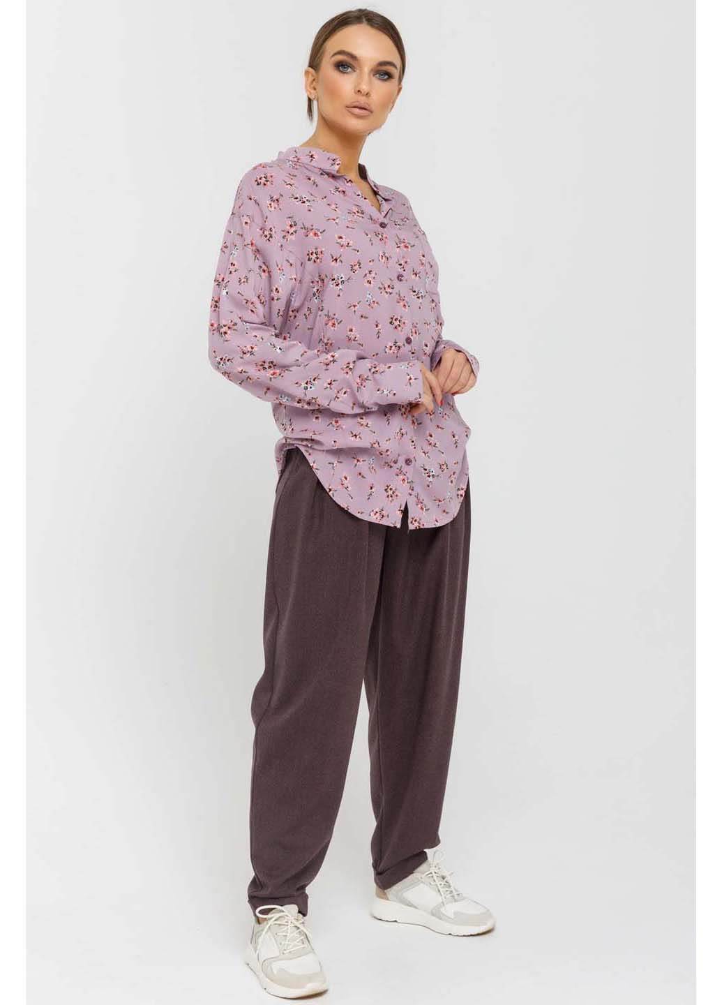 Фиолетовые кэжуал демисезонные брюки Ри Мари