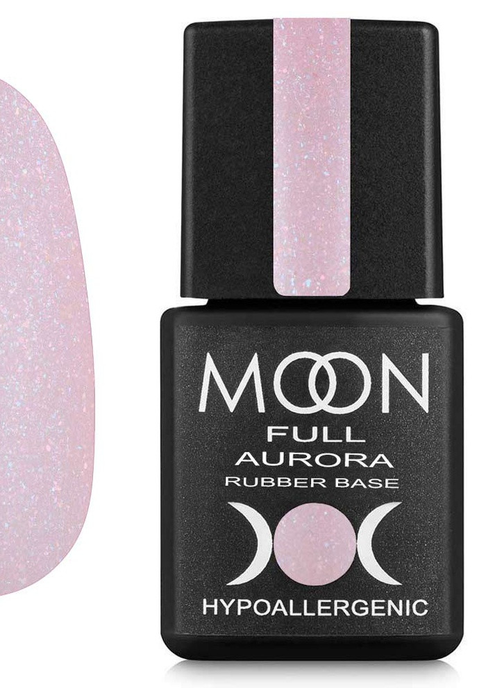 Каучуковая база для гель лака Full Aurora №2006 светло розовая с мелким шиммером 8 мл Moon (256753917)