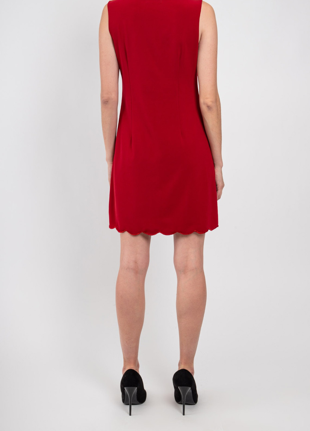 Красное кэжуал бордовое короткое платье Daniela Fargion однотонное