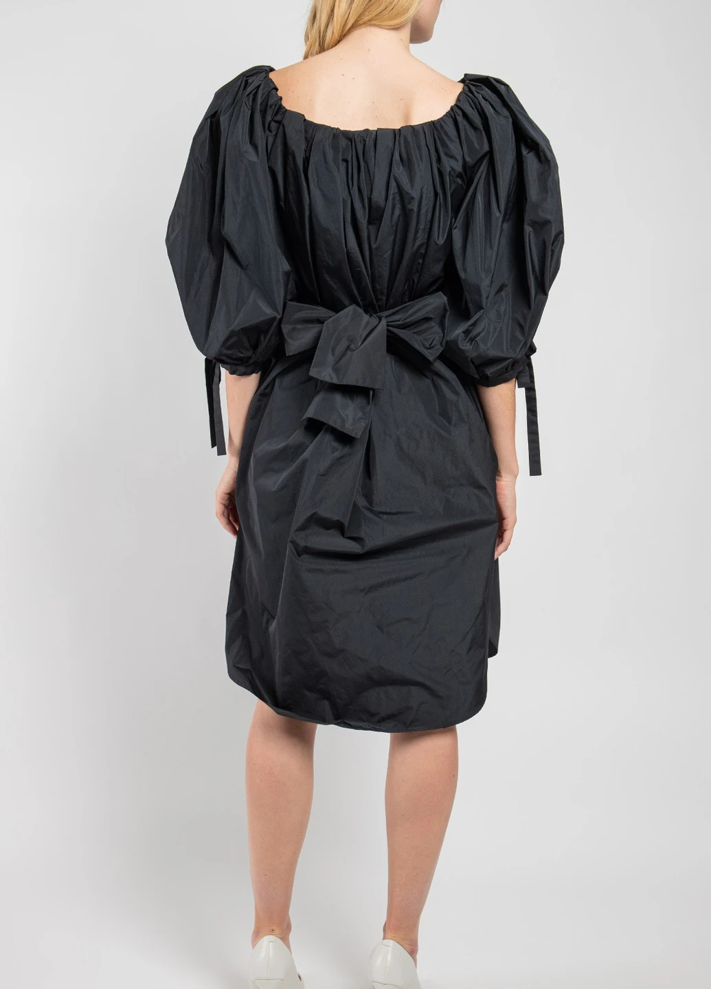 Черное кэжуал черное платье миди MSGM однотонное