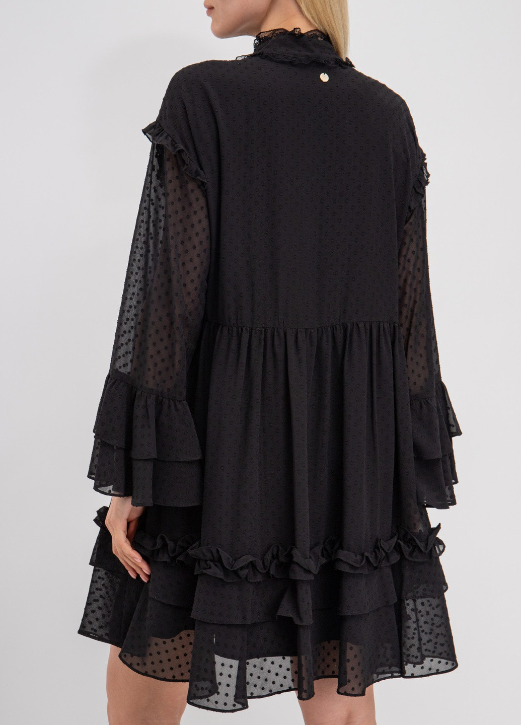 Черное кэжуал черное короткое платье Twinset однотонное