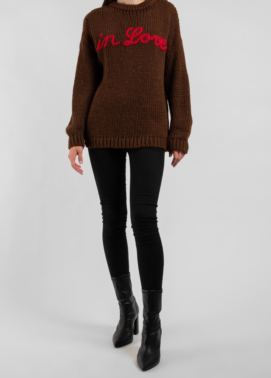 Темно-коричневый зимний свитер Wu Side