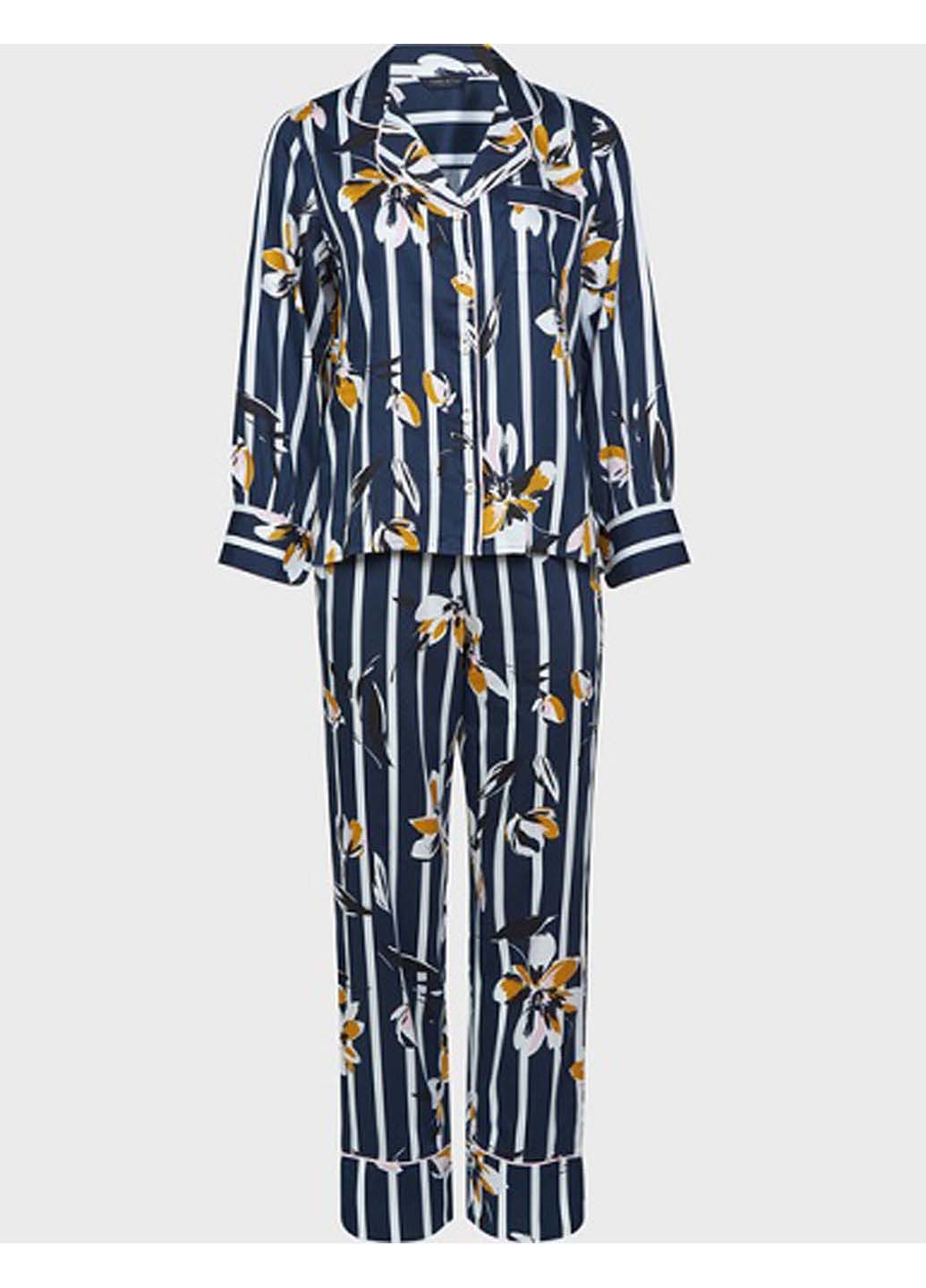 Комбинированная всесезон пижамный комплект кофта + брюки Fable & Eve Knightsbridge 1378