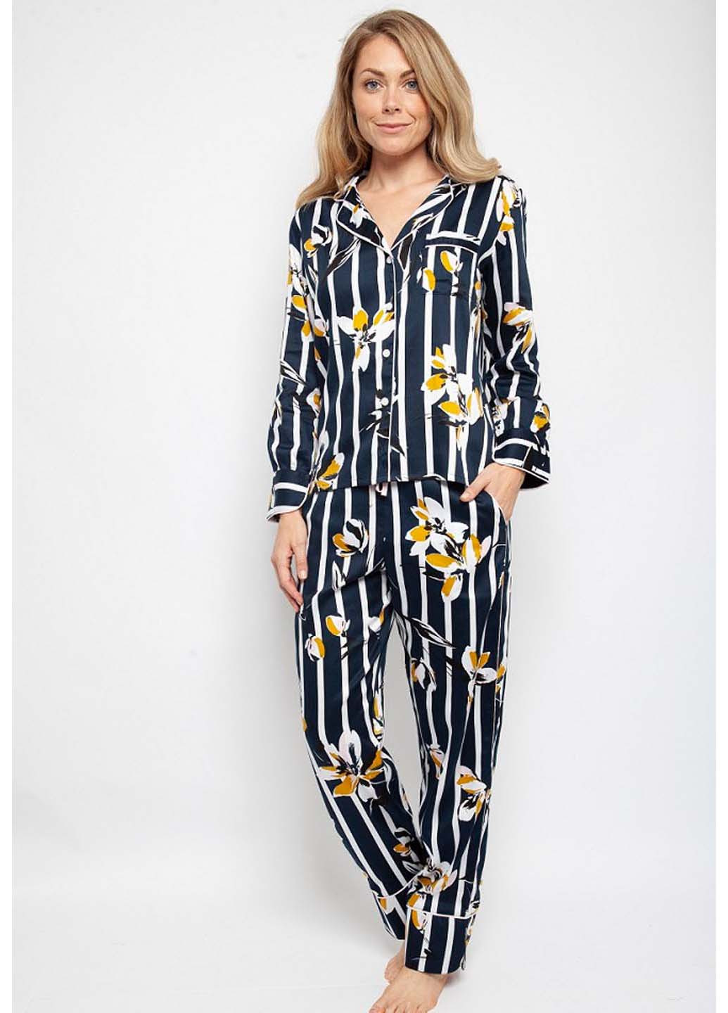 Комбинированная всесезон пижамный комплект кофта + брюки Fable & Eve Knightsbridge 1378