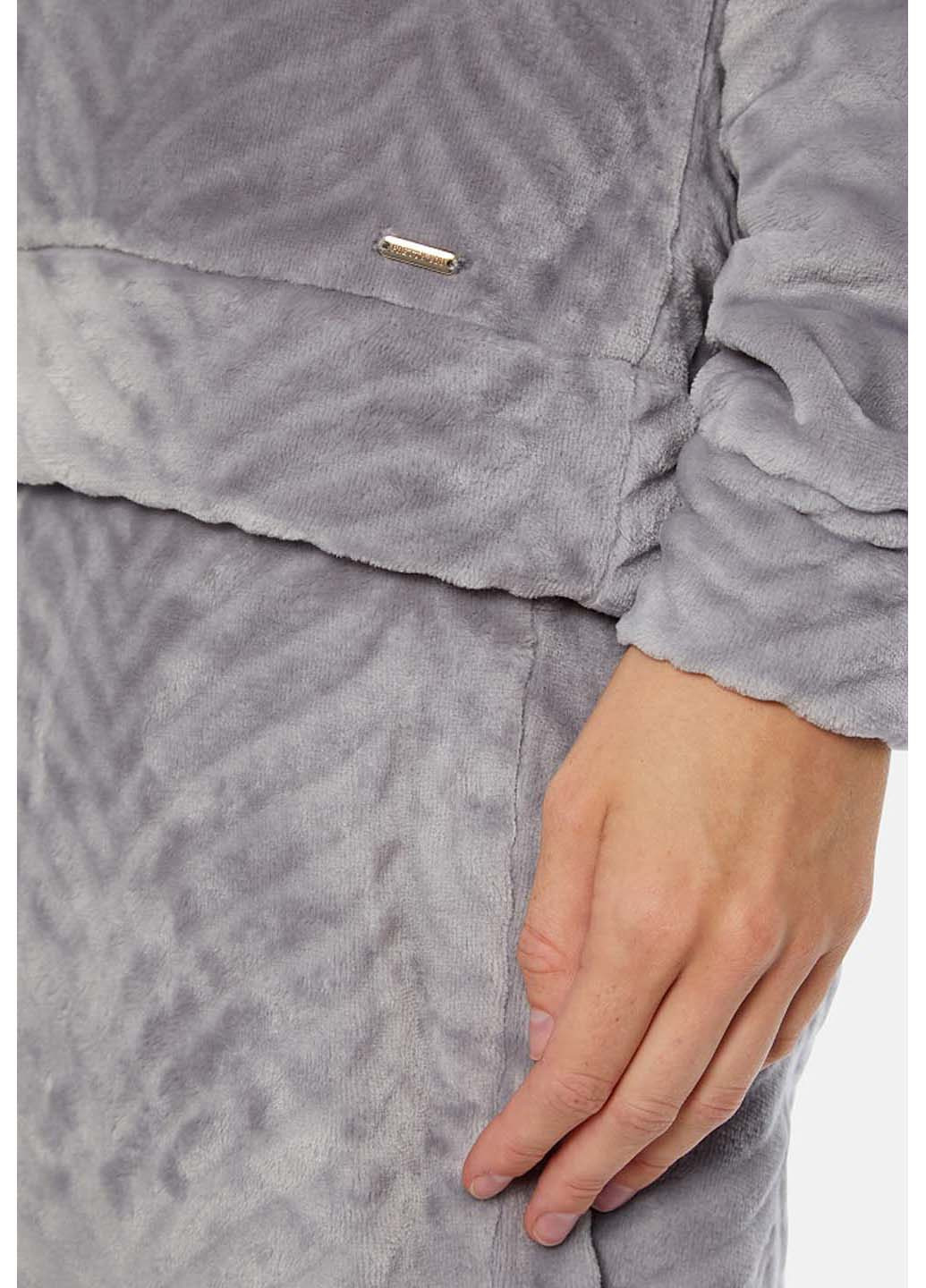 Серая зимняя пижама кофта + брюки Pretty You London Chevron-Grey