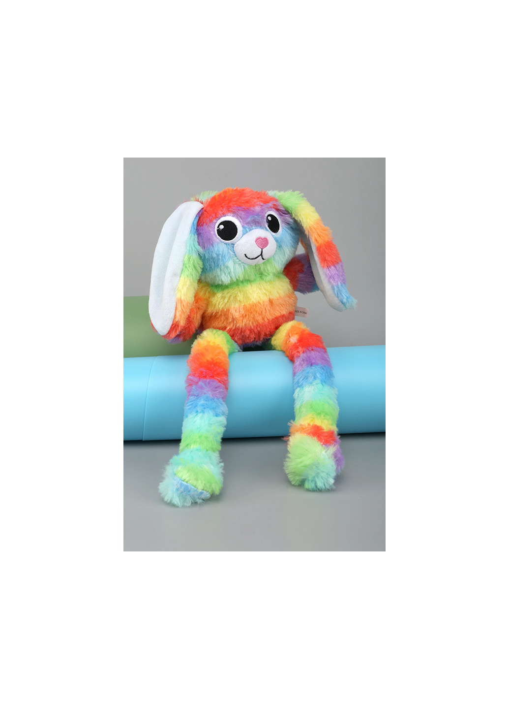 Мягкая игрушка заяц-тянучка радужный подвижные ушки C21701 No Brand (256736903)