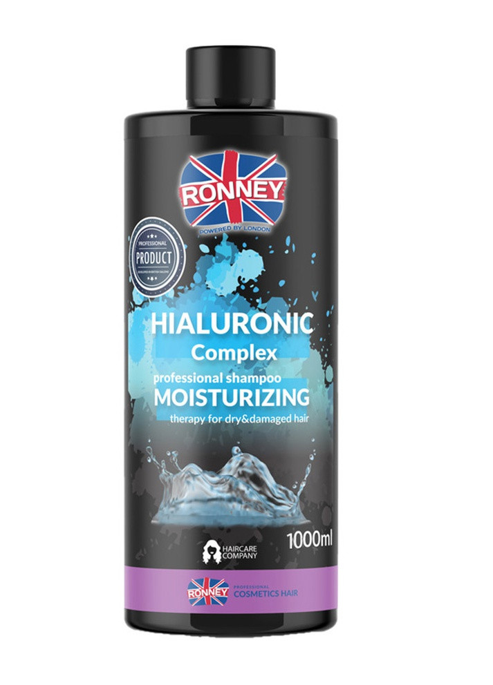 Шампунь с гиалуроновой кислотой HIALURONIC COMPLEX для сухих и поврежденных волос 1000 мл RONNEY (256873777)