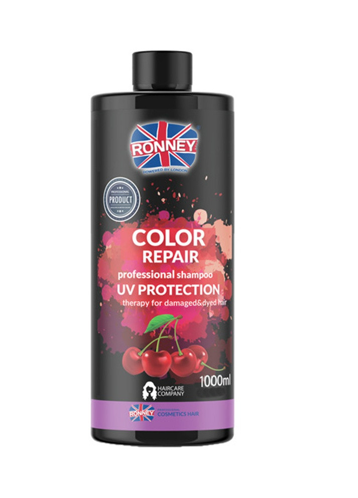 Шампунь защита цвета для окрашенных волос COLOR REPAIR CHERRY с UV фильтром 1000 мл RONNEY (256873788)