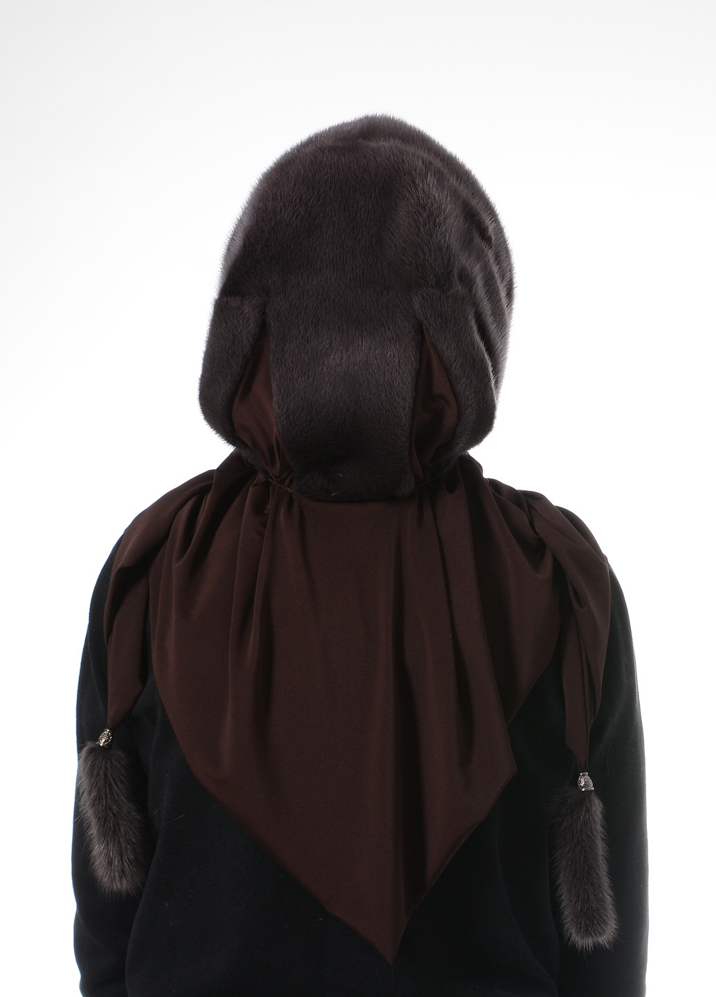 Жіноча зимова хустка на голову з натурального хутра норки Меховой Стиль паук (256789161)