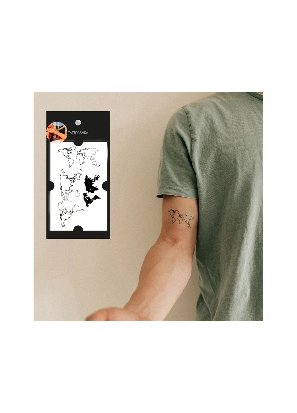 Тату "Карта Світу" T-079 Tattooshka (256784790)