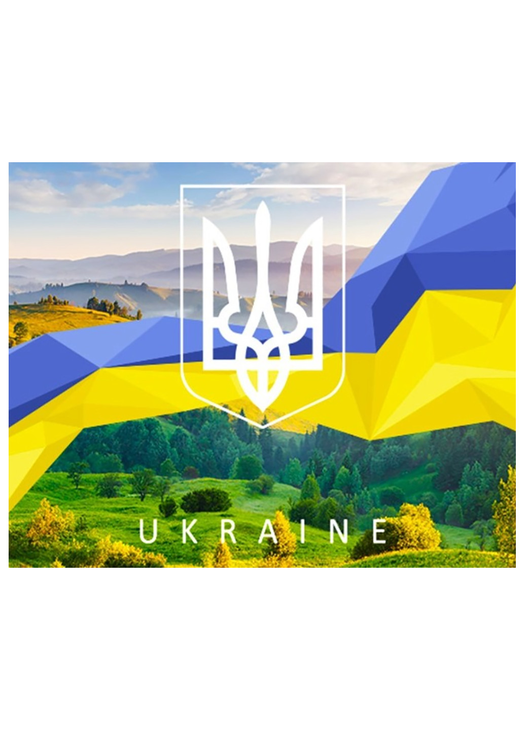 Репродукція на холсті "Ukraine тризуб" 3040 No Brand (256783911)