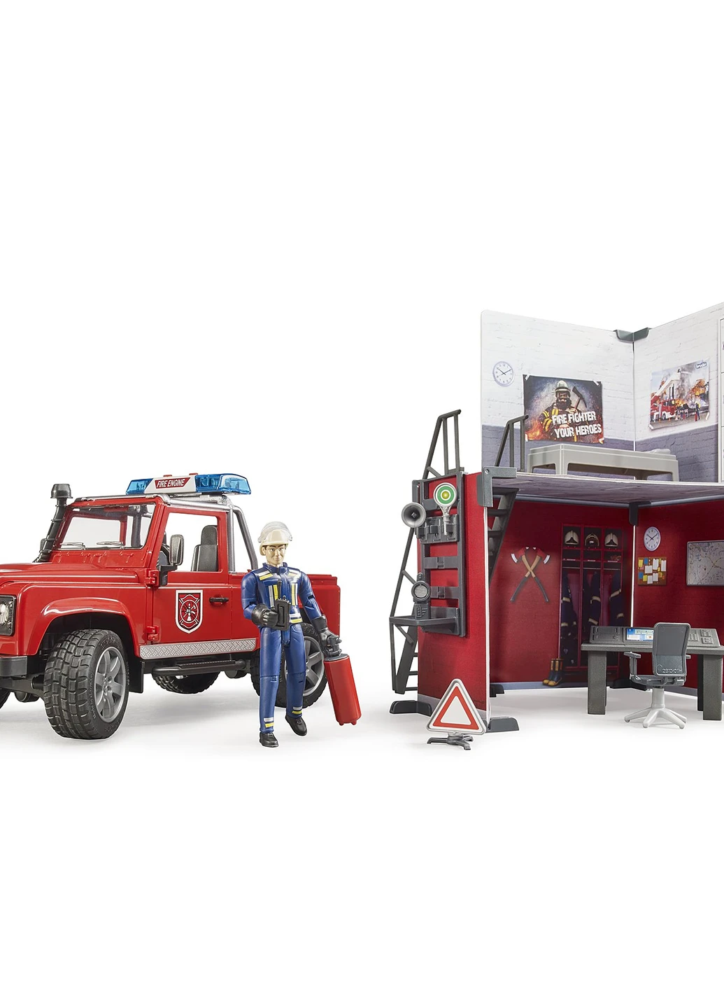Игрушечный набор пожарная станция с Land Rover Defender 62701 Bruder (256784269)