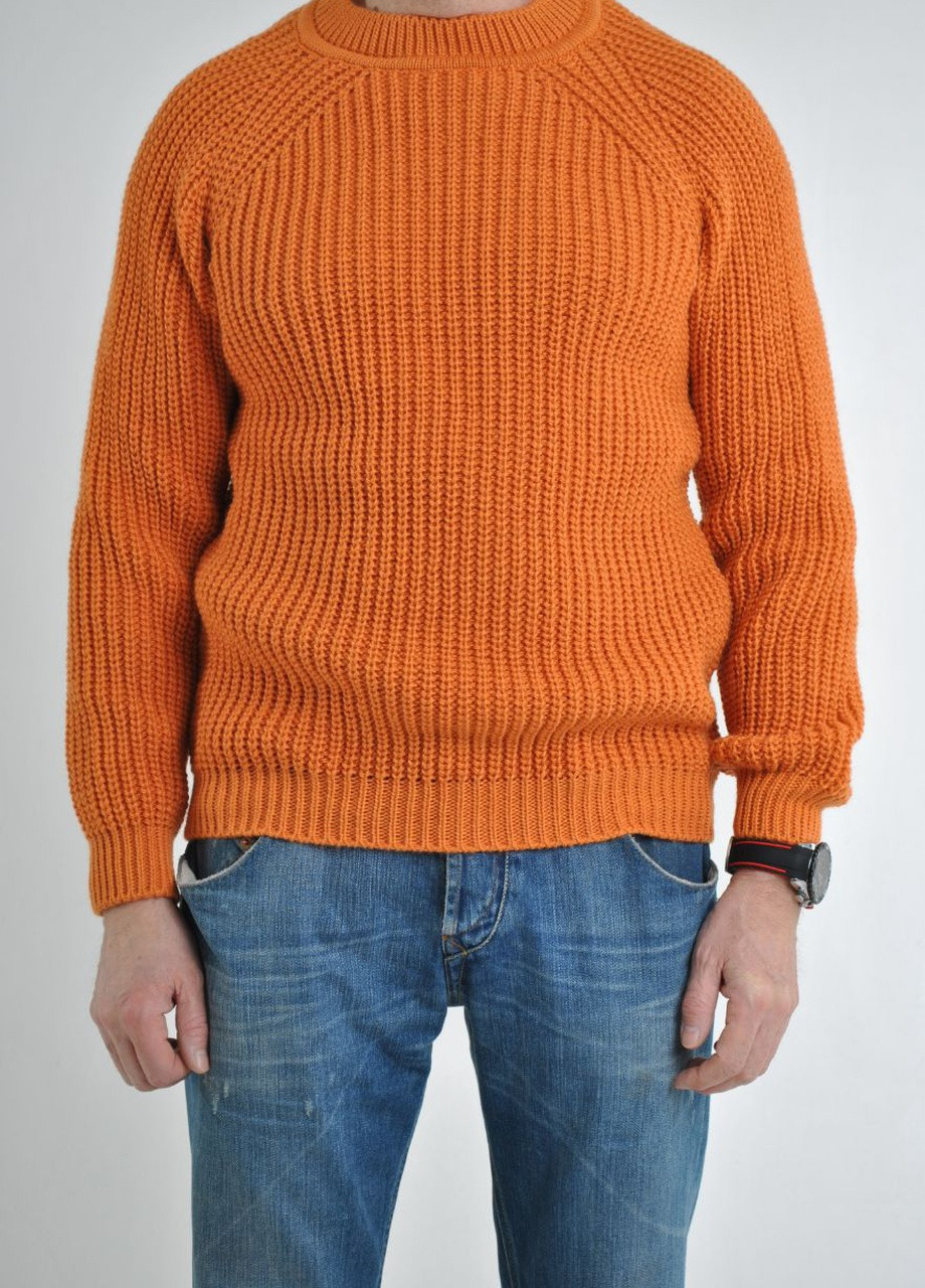 Оранжевый зимний свитер крупной вязки Berta Lucci