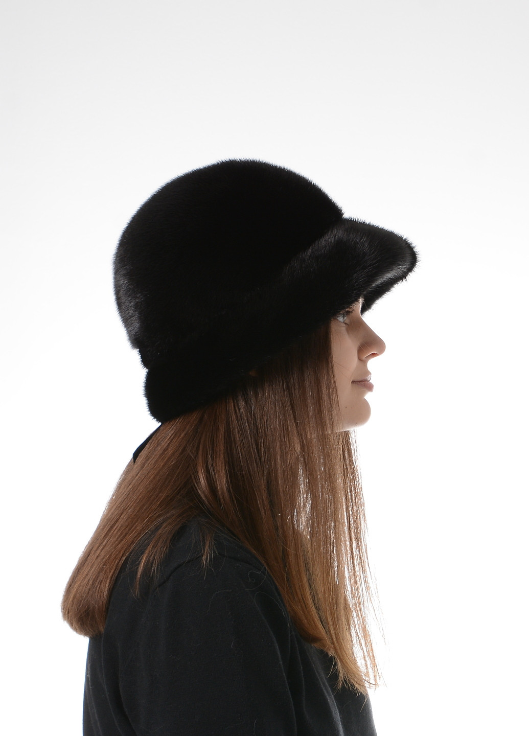 Жіночий зимовий норковий капелюх Меховой Стиль чарли (256870234)