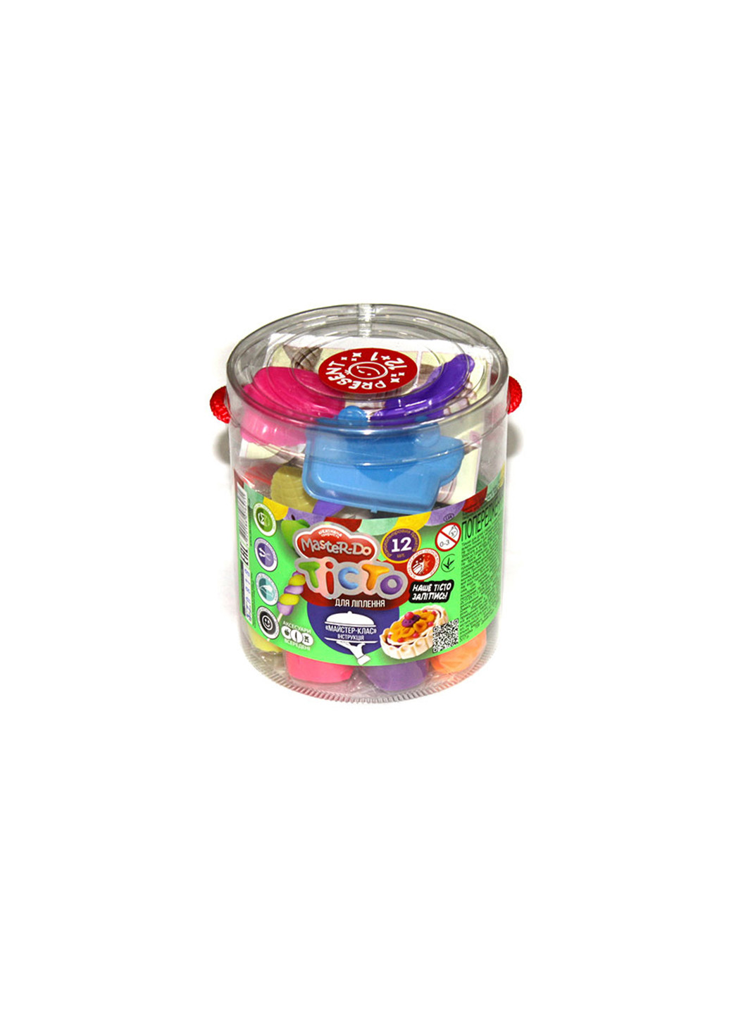 Комплект креативної творчості Тісто для ліпки Master Do 12 кольорів відро TMD-01-06 Danko Toys (256794163)
