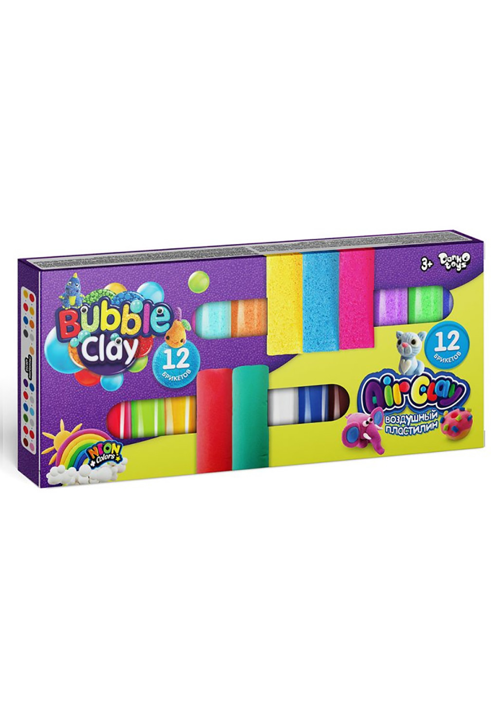 Креативное творчество "Air Clay+Bubble Clay" 12 шт+12 шт ARBB-02-01U Danko Toys (256793984)