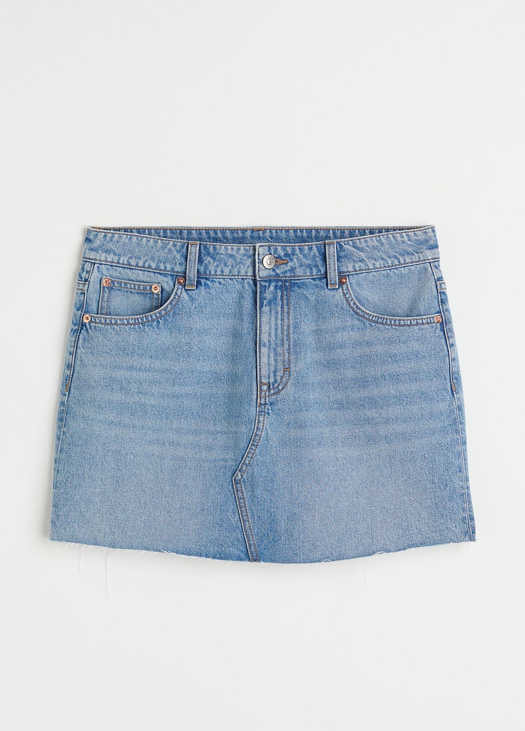 Голубая джинсовая однотонная юбка H&M