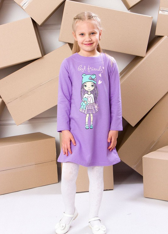Сиреневое платье для девочки (p-2350) Носи своє (256850158)
