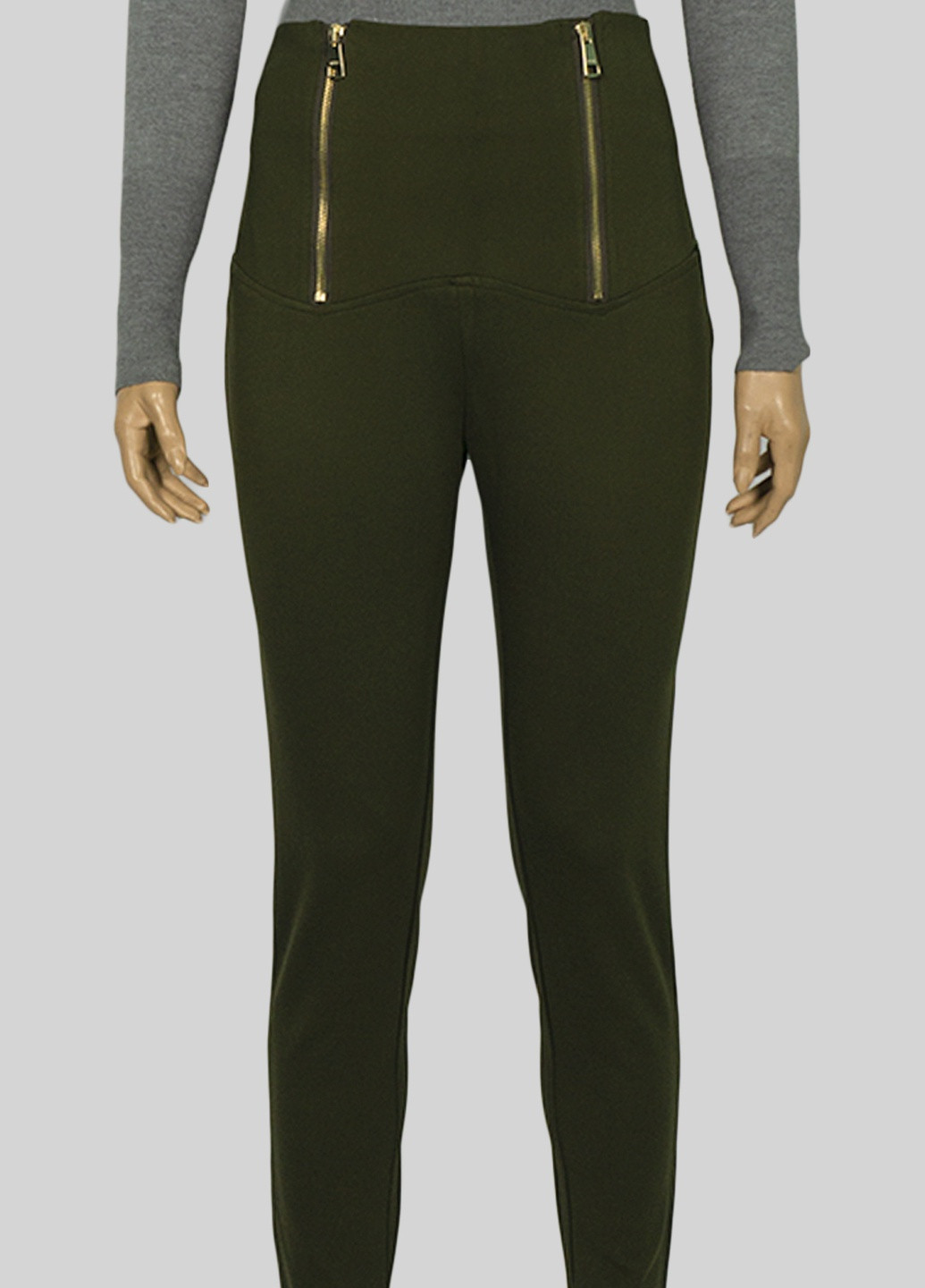 Темно-зеленые кэжуал демисезонные зауженные брюки Lowett