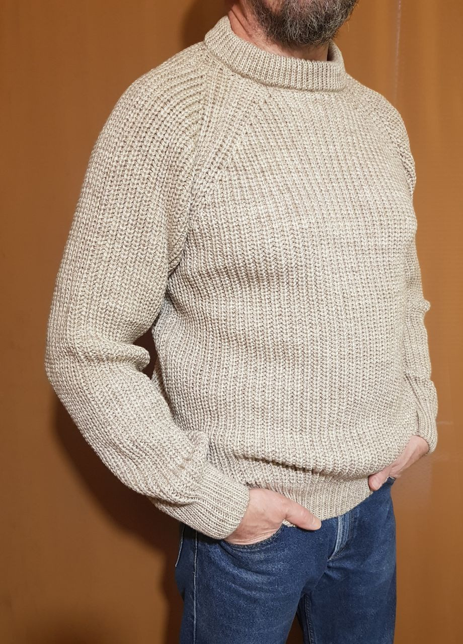 Светло-бежевый зимний свитер крупной вязки Berta Lucci