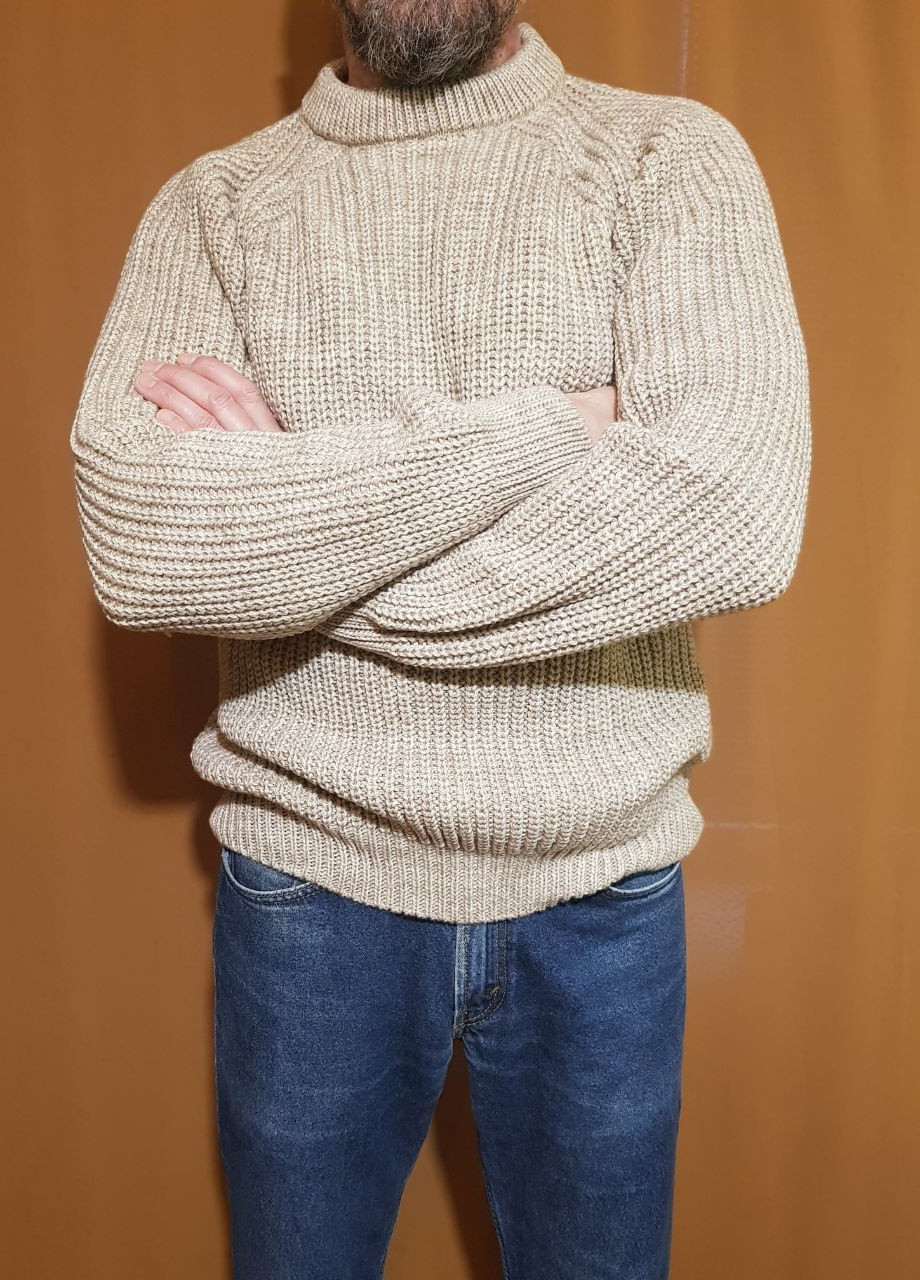 Светло-бежевый зимний свитер крупной вязки Berta Lucci