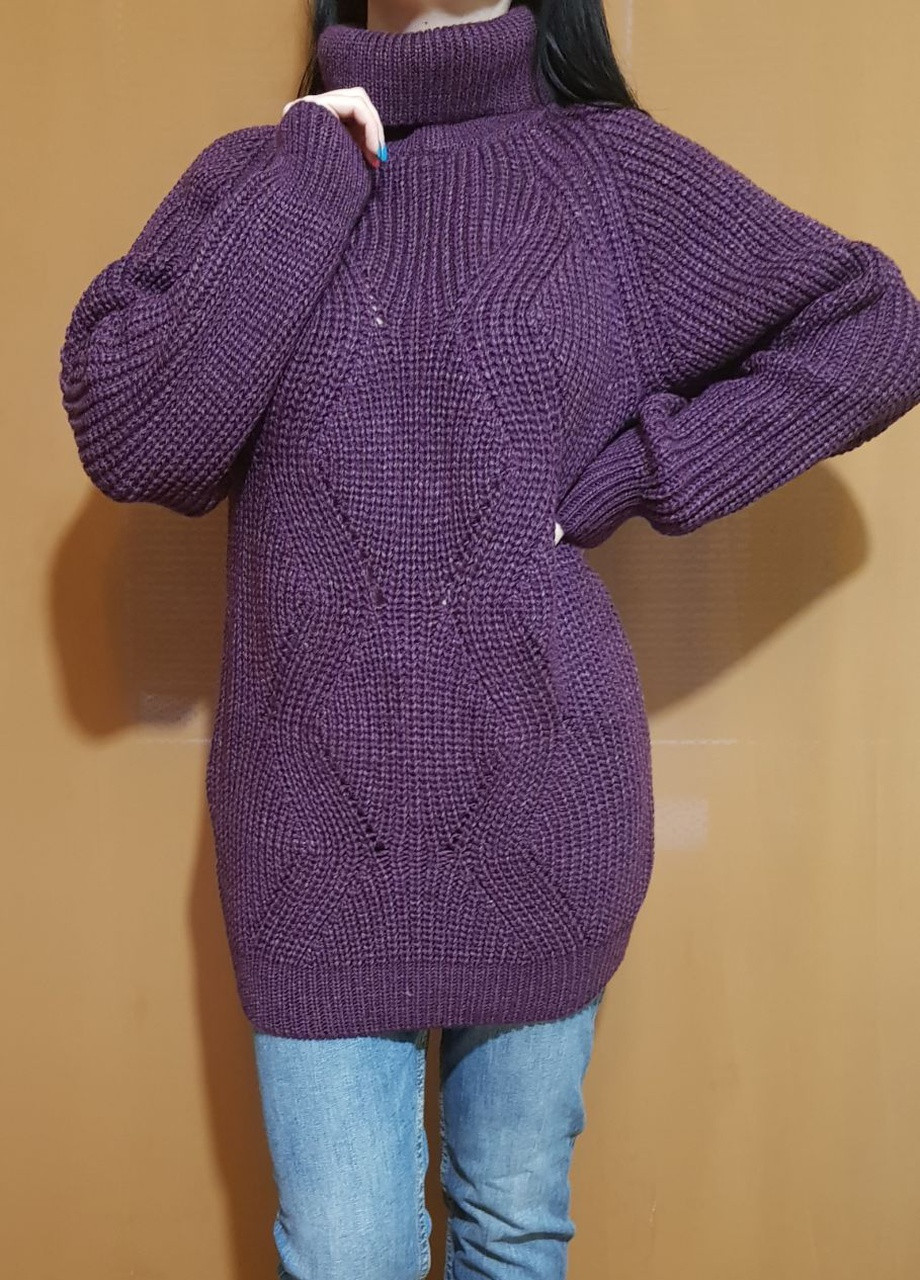 Фиолетовый зимний свитер с узором Berta Lucci