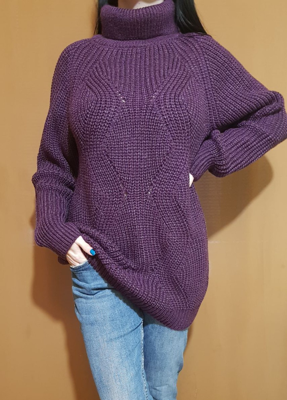 Фиолетовый зимний свитер с узором Berta Lucci