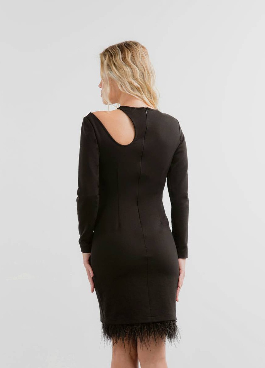 Чорна вечірня сукня з фігурним вирізом romashka Ромашка однотонна
