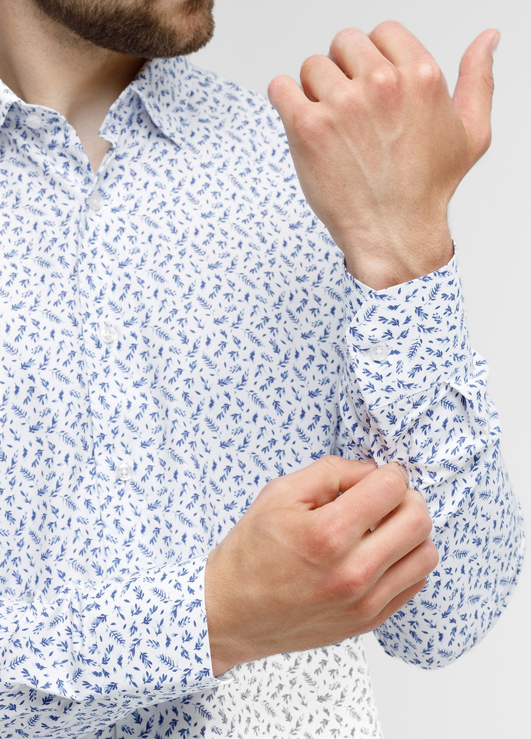 Белая кэжуал рубашка с цветами NAVI