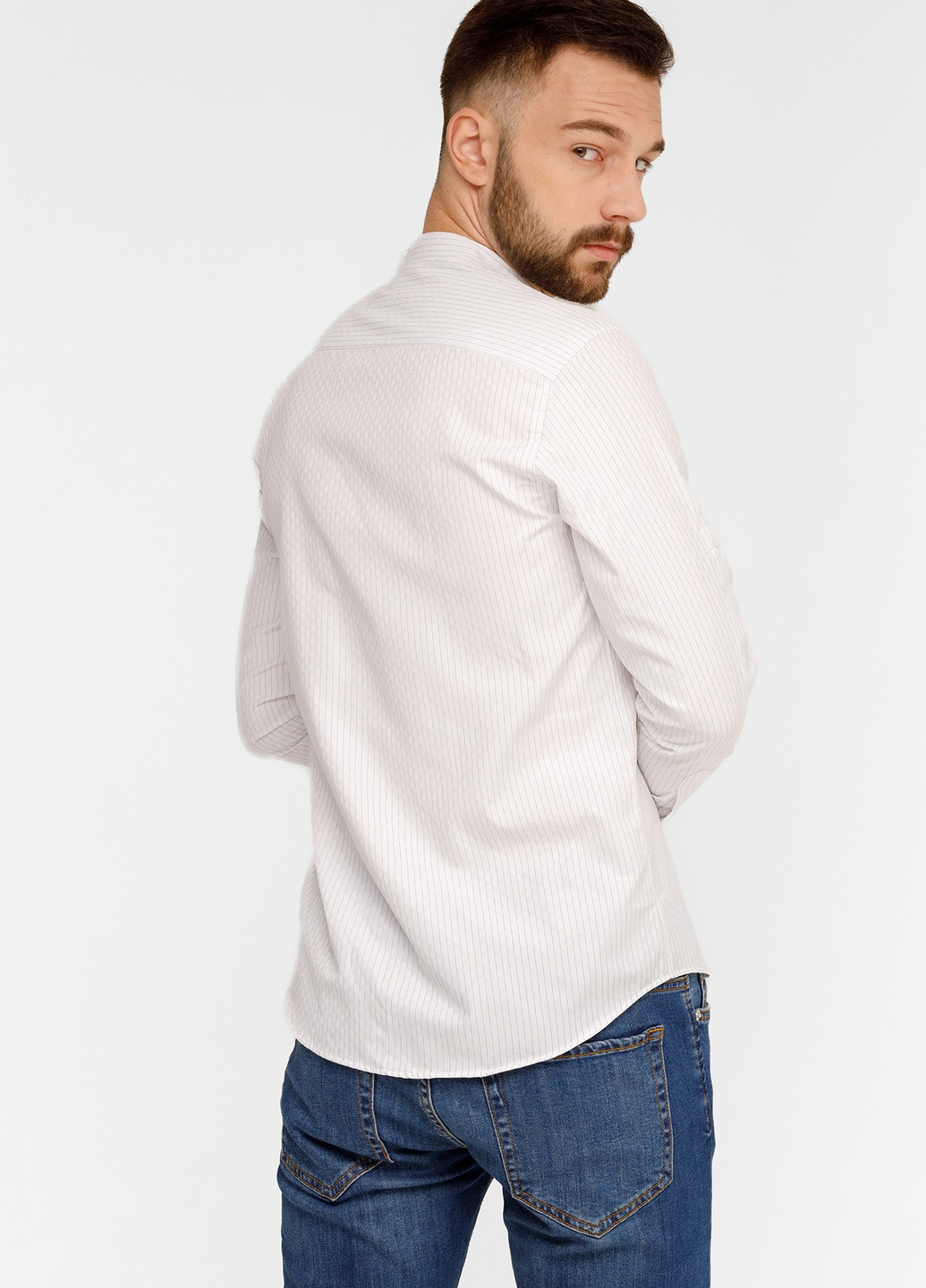 Белая классическая рубашка в полоску NAVI