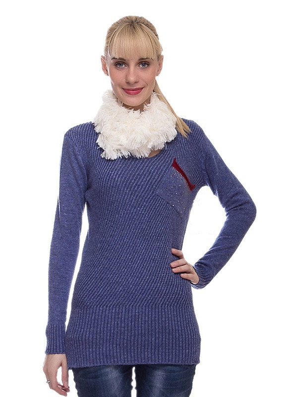 Синий демисезонный свитер пуловер Number Nine