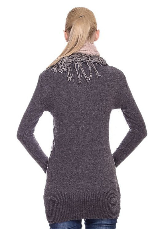 Серый демисезонный свитер пуловер Number Nine
