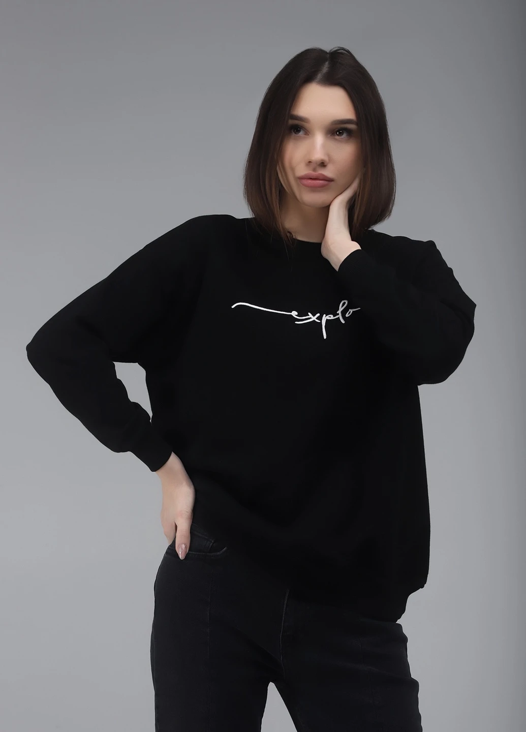 Чорний світшот Kuzey (256899964)