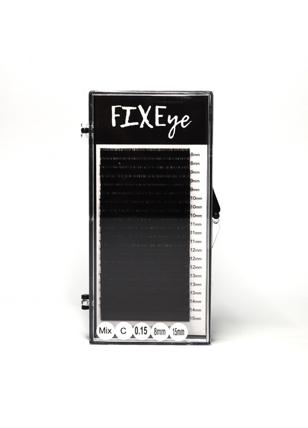 Ресницы для наращивания 20 линий MIX черные, изгиб C, толщина 0.15мм, длина 8-15 FIXEye HYLON LASH (256901287)