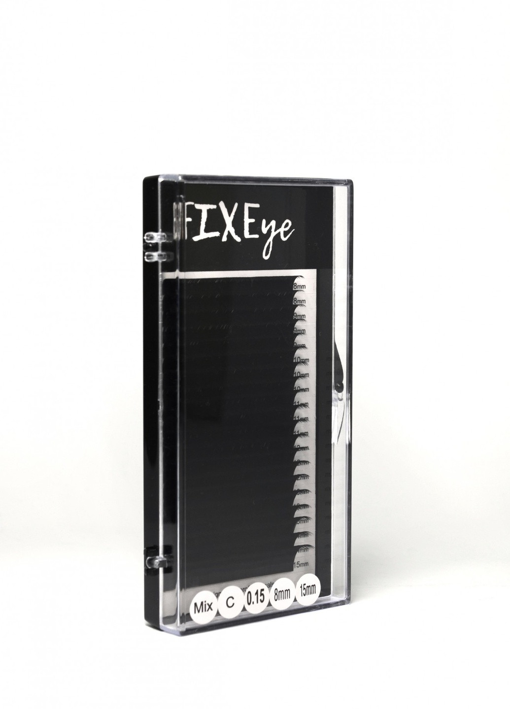 Ресницы для наращивания 20 линий MIX черные, изгиб C, толщина 0.15мм, длина 8-15 FIXEye HYLON LASH (256901287)