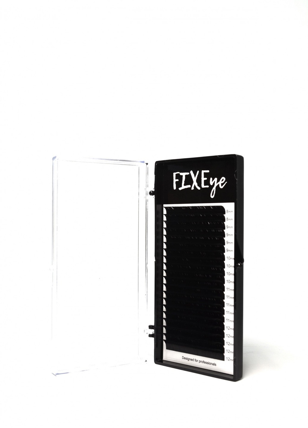 Вії для нарощування 20 ліній MIX чорні, вигин C, товщина 0.07мм, довжина 8(2)*9(4)*10(4)*11(5)*12(5) FIXEye HYLON LASH (256901296)