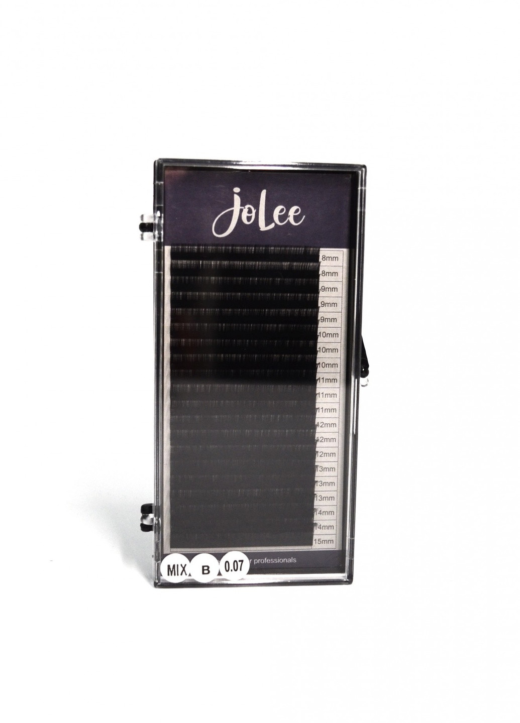 Вії для нарощування SUPER MINK LASH 20 ліній MIX чорні, вигин, товщина 0.07мм, довжина 8-15мм JoLee B (256901267)